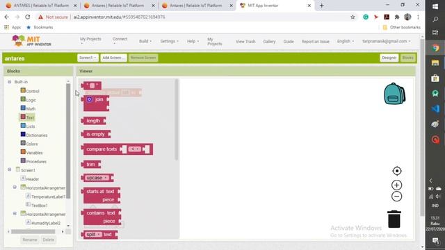 ANTARES TUTORIAL - MIT APP INVENTOR #Part1