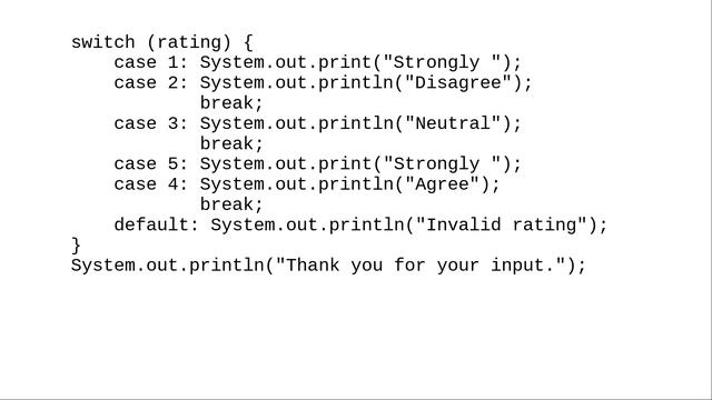 Chapter 3: The switch statement