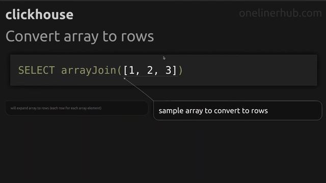 Convert array to rows clickhouse
