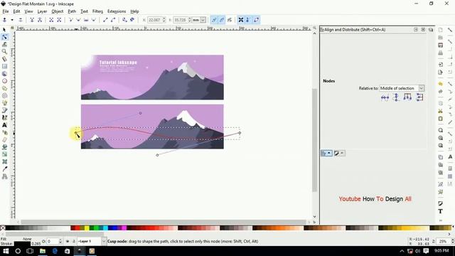 How To Design Flat Landscape #2 Tutorial Inkscape No Corel Draw Or Illustrator [ Bahasa Indonesia ]