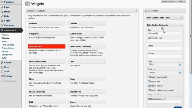 Hello ajax tabs wordpress plugin