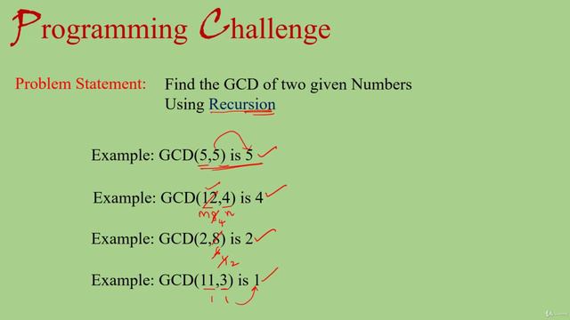 7. Programming challenge - GCD of 2 given numbers