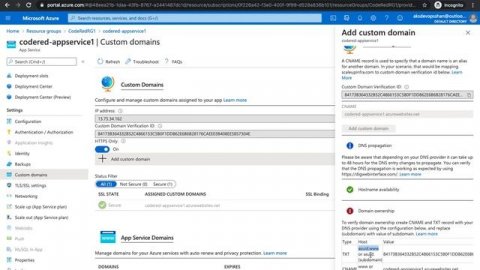 Azure Custom Domain and SSL Cert | Shantanu Das