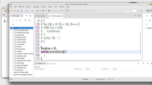 72 PHP scripting language Operators continue statement