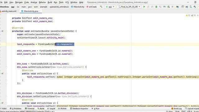 Operaciones Aritméticas en Android Studio PARTE 1