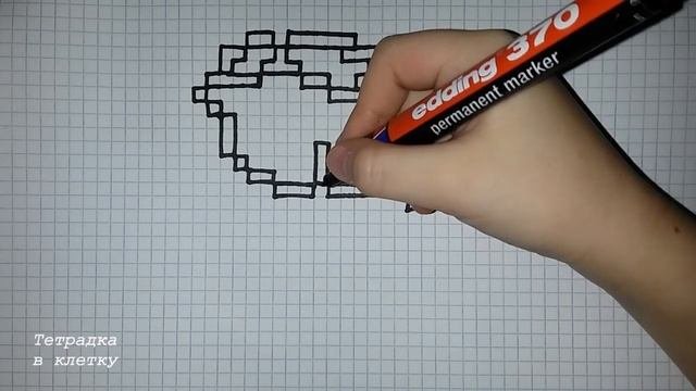 Рисунки по клеточкам  107 Роза