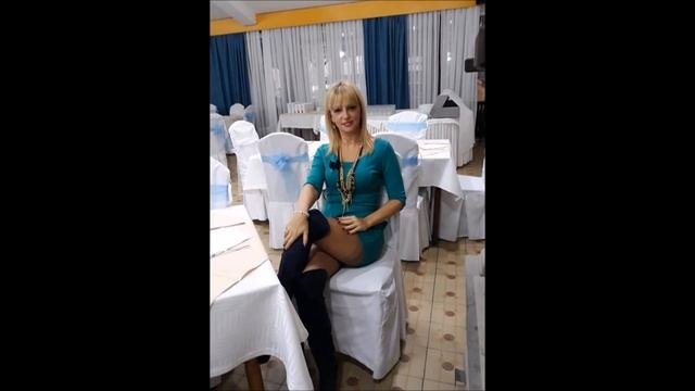 Older Women in Mini Dress High Heels  Tights