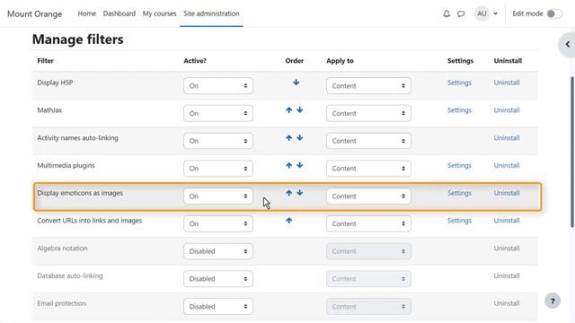 How can I manage content display on my Moodle site?