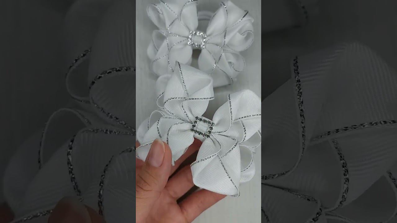 #diy #бантикившколу #bow #youtubeshorts #бантики #diybeads #kanzashi #бантикиканзаши #бантикиизлент