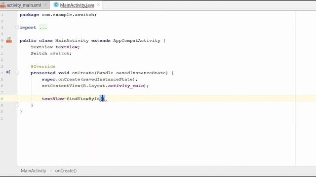 Switch in Android Studio | On Off Button in Android Studio | How to