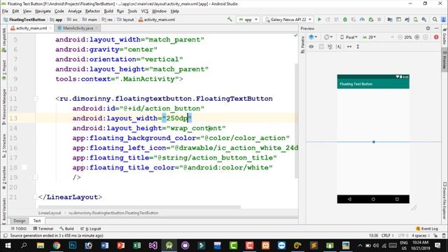 Floating Text Button Library | Button with Icon and Text | Android Studio Tutorial