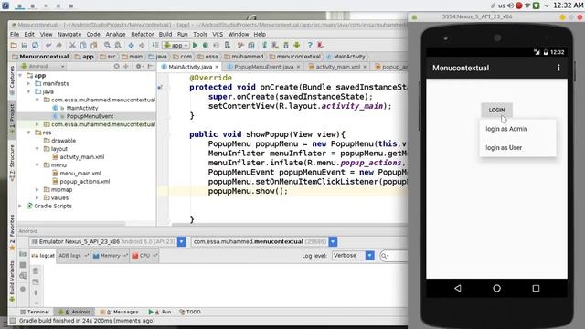 109 Android Studio Context menu