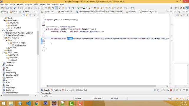 How to Add two Numbers using Servlet in  Eclipse