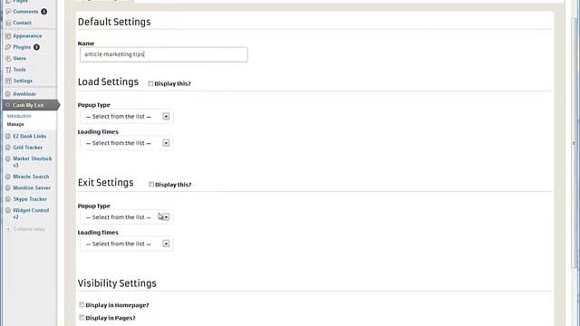Adding Pop Up To Wordpress Using Cash My Exit Plugin