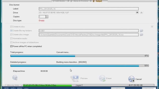 Corel DVD MovieFactory 7 - Failed to Burn