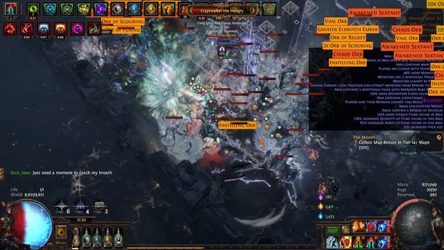 3.23 - Lightning Strike of Arcing Trickster - Juiced T16 Cemetery with 6.1k wisps (Facetanking)