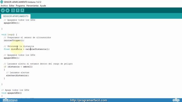 Sensor ultrasonico Arduino sistema aparcamiento coches
