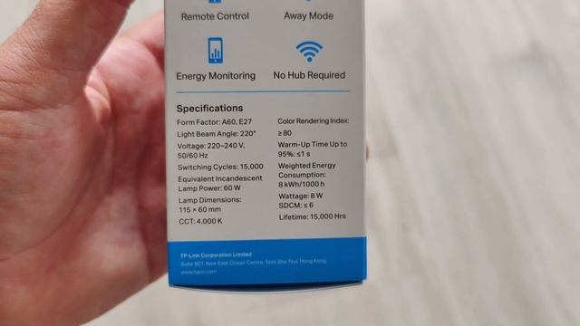 tp-link Tapo Bulb Smart Wi-Fi Light Bulb unboxing