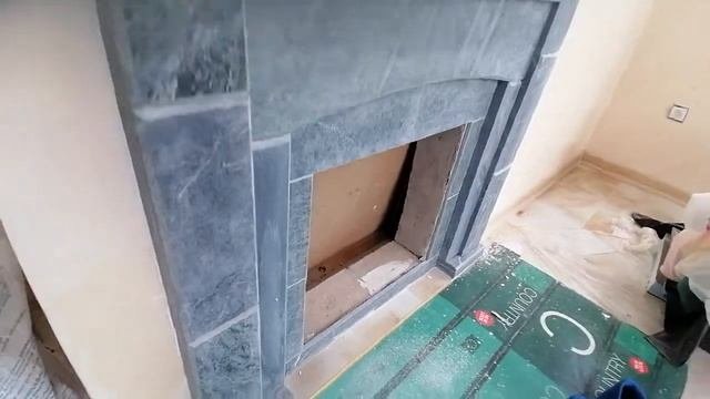 Венецианская штукатурка. Стена с камином