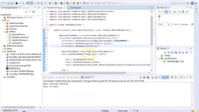 selenium -Send Zip File through mail api using gmail smtp #2