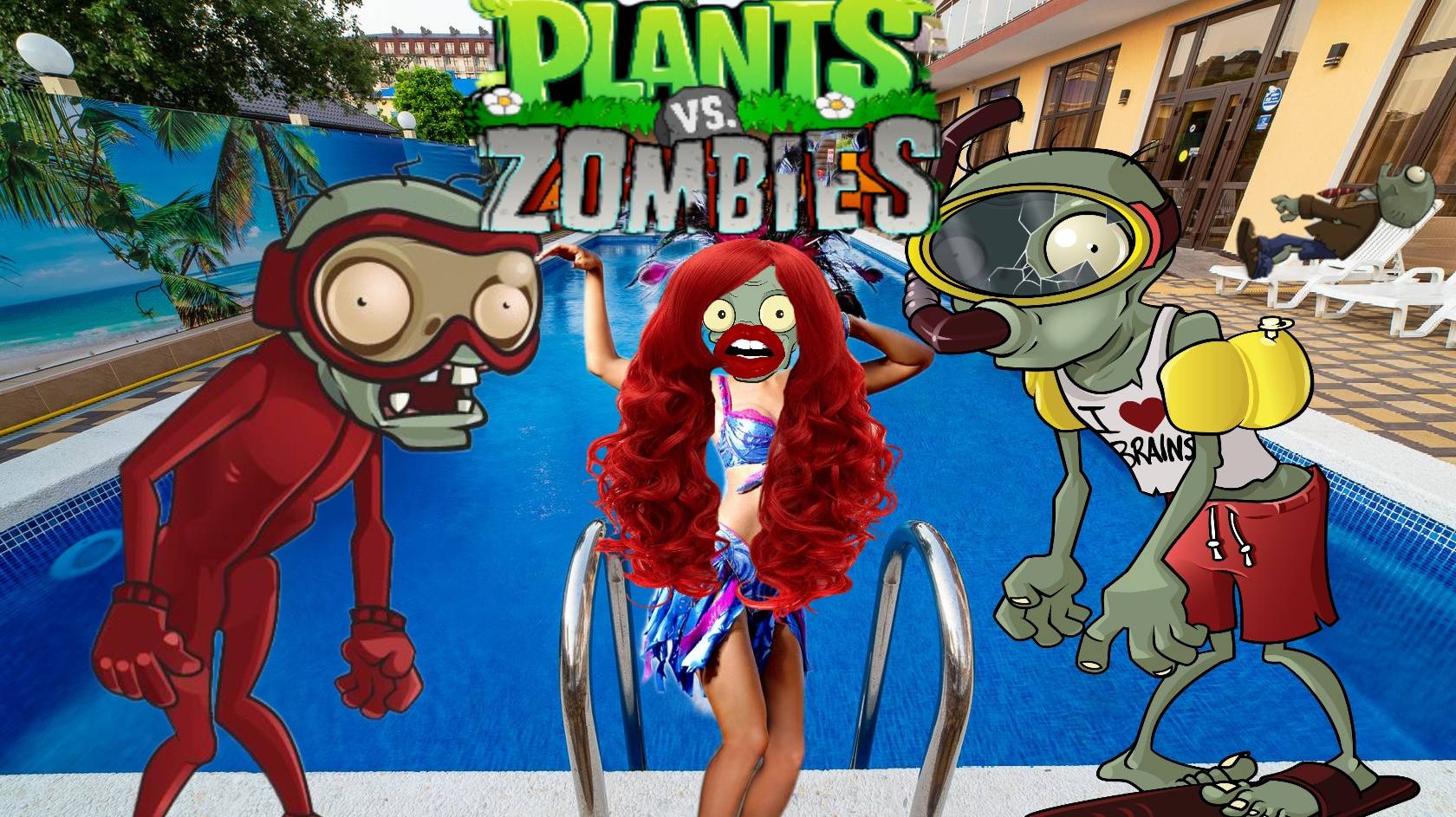 О НЕТ! ЗОМБИ В БАССЕЙНЕ Прохождение самой первой части Plants VS Zombies.