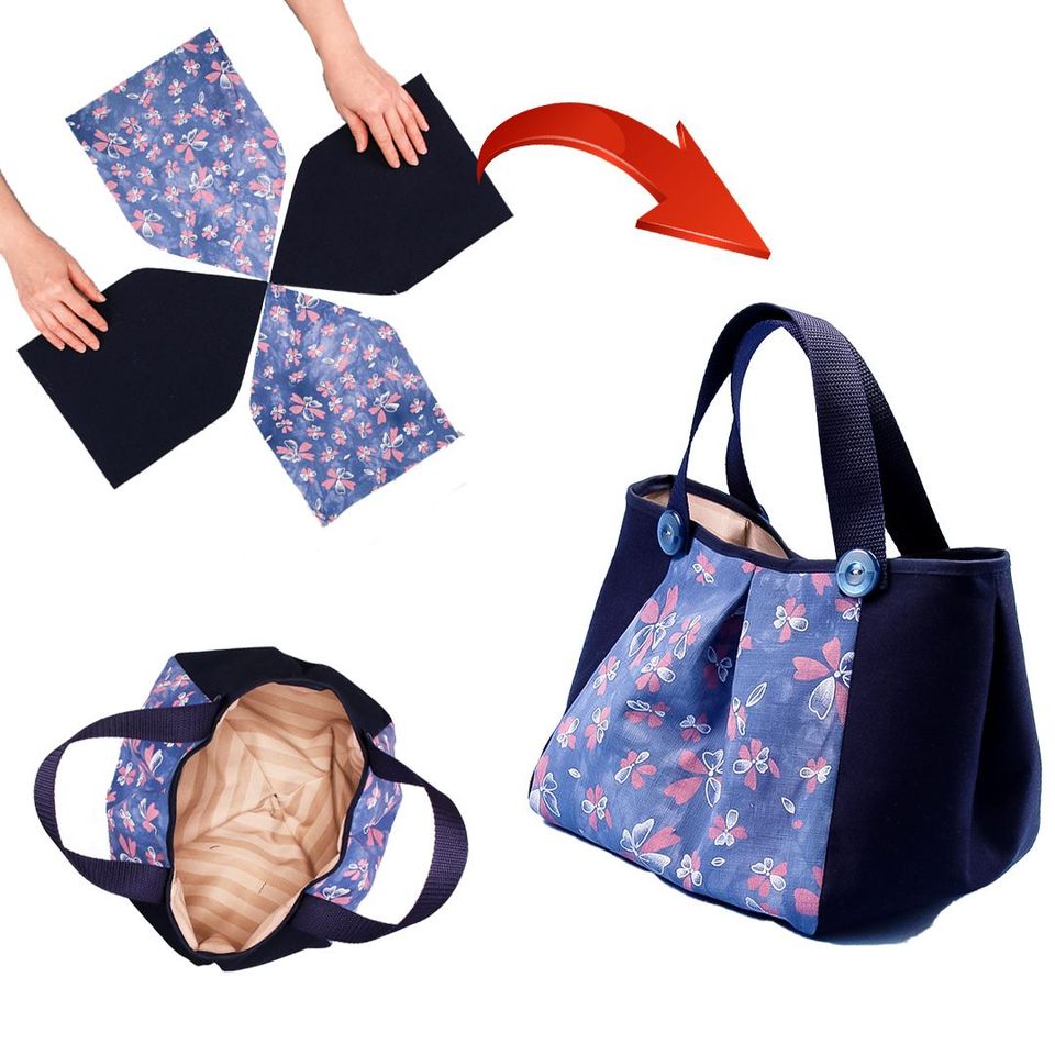 Потрясающая идея легко сшить симпатичную сумочку - очень простая выкройка