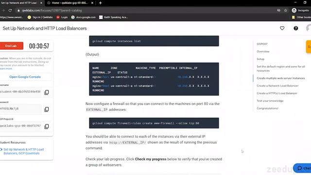Google Cloud Platform : Network and Load Balancer