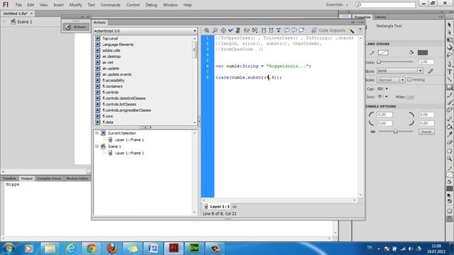 ActionScript 3 0 Dersleri   slice ve substr   Ders   10