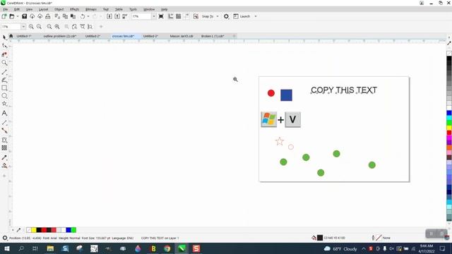 Corel Draw Tips & Tricks Windows Key PLUS the V key