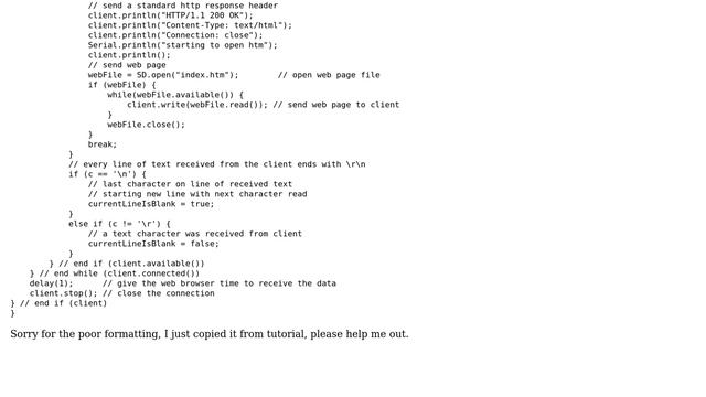 Arduino: Simple webpage serve with Arduino ethernet shield on SD card (2 Solutions!!)