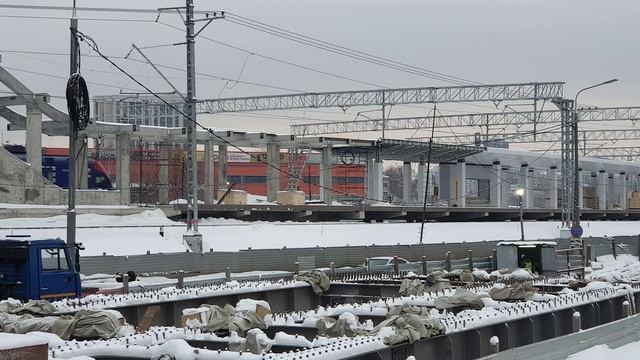 Строительство вокзала "Петровско-Разумовская" МЦД-1 (февраль 2024)