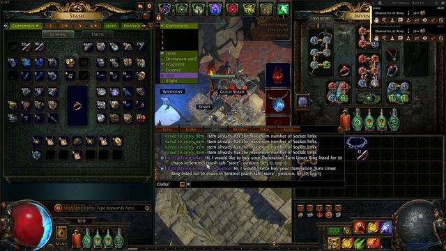 Poe how lucky 6 Link The Annihilating Light Quarterstaff with 11 Orb of Fusing