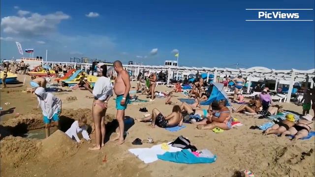 Анапа Витязево сегодня 30 июня 2024. Какая обстановка на пляже, море погода сейчас. Толпы людей