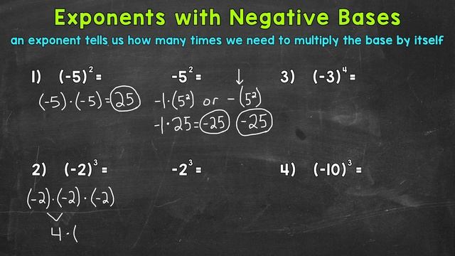 Exponents with Negative Bases | Math with Mr. J