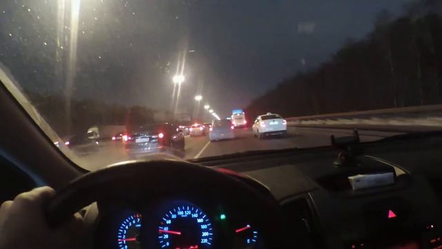 Звук внутри авто Киа Церато на невысокой скорости зимой