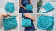 Вязание сумочки с узором Соты Видео мастер-класс