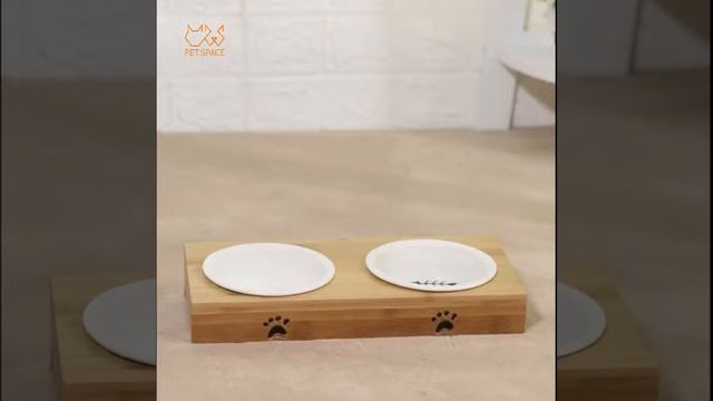 Двойная керамическая миска для кошек и собак на подставке Mercury