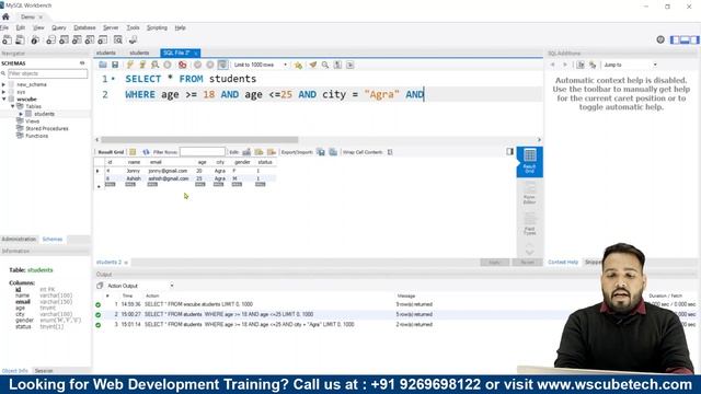 MySQL Commands: And, OR & NOT Operator | MySQL Tutorial for Beginners
