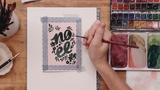 Beginner Watercolor Holiday Cards 2023 | Folk Art Florals Tutorial