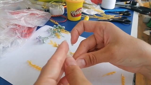 Как сделать кукле недорогой и красивый букет колосьев пшеницы?