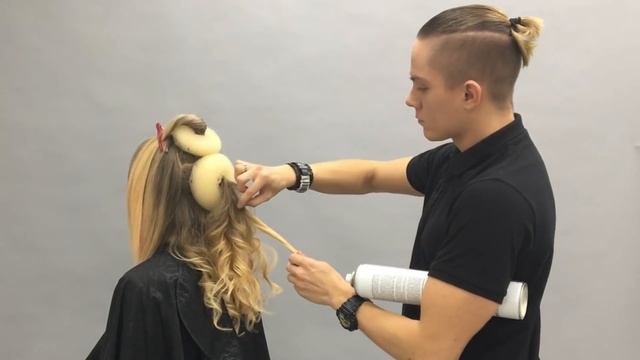 Школа ШТЭРН  обучение  вечерняя прическа с валиком