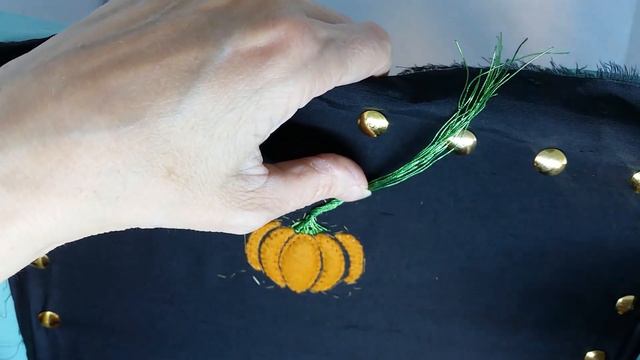 Goldwork Embroidery Pumpkin - Stitch along Pumpkin part 2