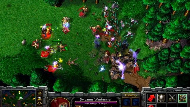 Warcraft 3 Versus - Ranger & 12 Spellcasters Vs 8 NE & 12 UD Spellcasters - (Initiate Upgrades)