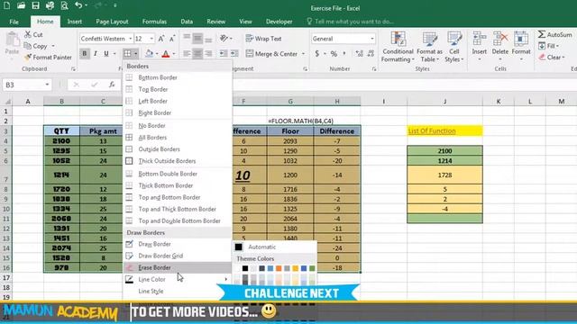 MS Excel 2016 Essential Course | Font Ribbon: Font Size,Style, Color, Fill Color-Part-6