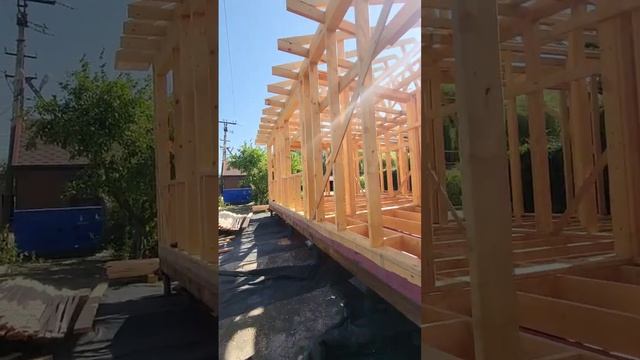 продолжается строительство каркасной бани на Кубани #shots #отдых #дом #каркас #краснодар #баня