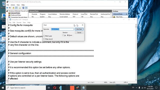 mosquitto : เปิดพอร์ตแล้ว แต่ยังติดต่อไม่ได้ แก้ไขได้