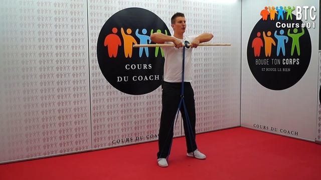 Triceps & Biceps Avec Bâton & élastique - Option 2 - Petit Matériel - Avec WWW.BOUGETONCORPS.NET