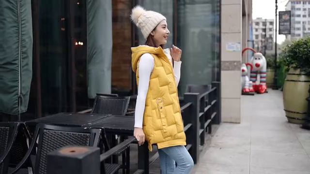 Lingwave/новинка; зимняя куртка без рукавов; модный хлопковый жилет; женская с капюшоном