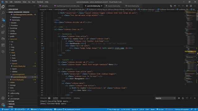 Login permissions menu sidebar using Laravel 8